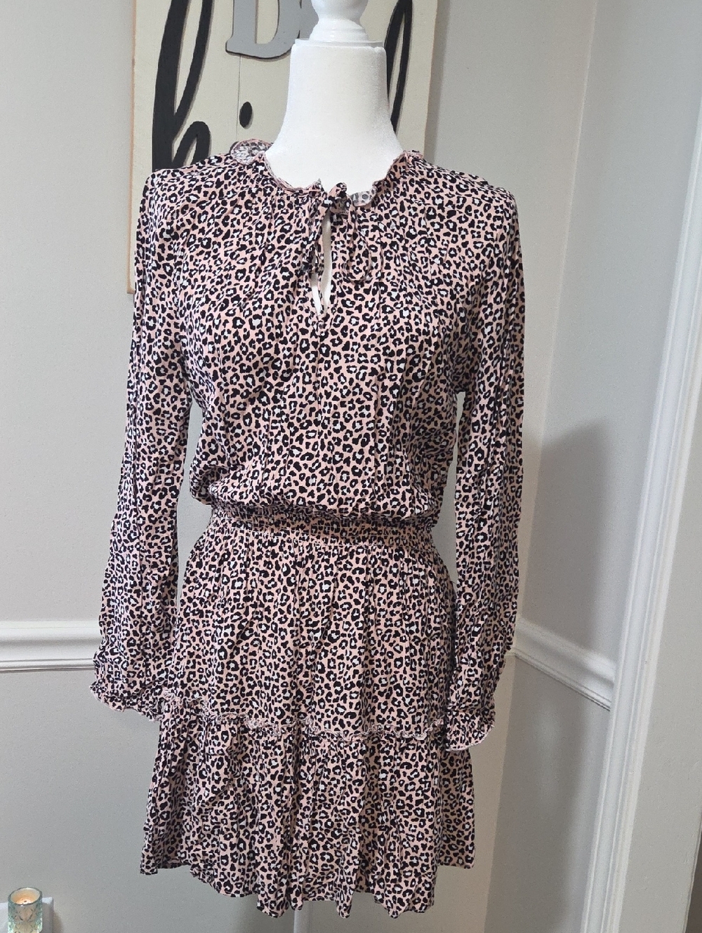 CHARMED ❤️ Hearts Leopard Print Tiered Dress